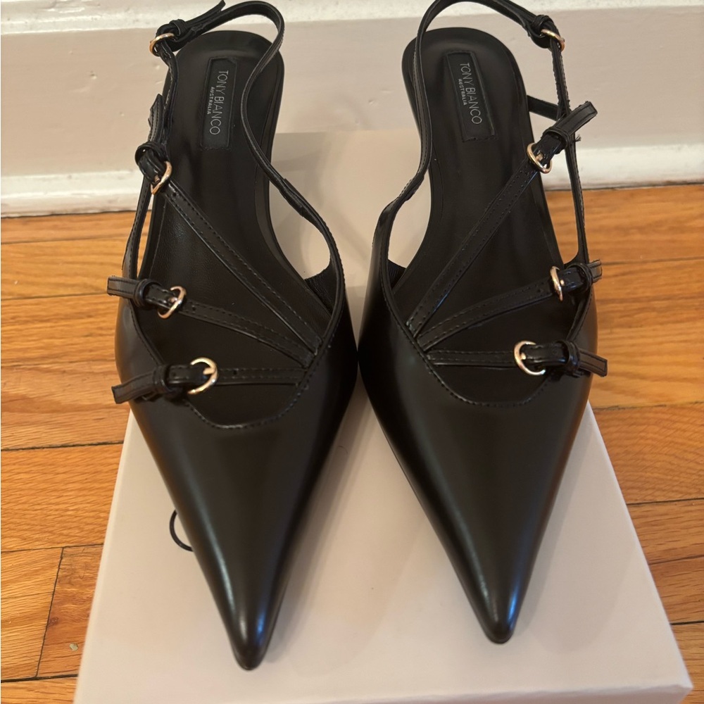 Tony Bianco Koko kitten heel Black Shine size 7.5